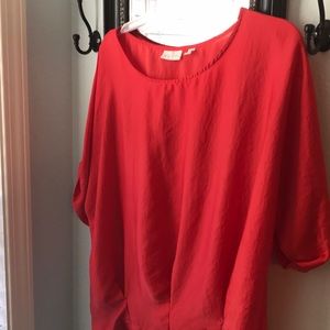Coral short sleeve blouse